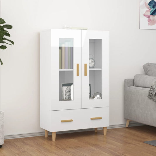 Berkfield Highboard High Gloss White 70x31x115 cm Engineered Wood