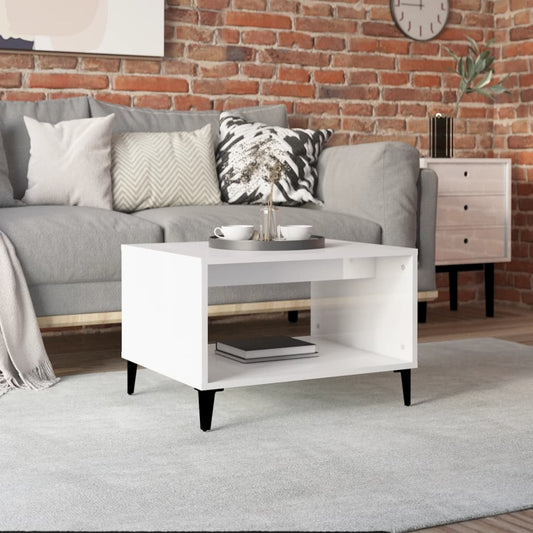 Berkfield Coffee Table High Gloss White 60x50x40 cm Engineered Wood