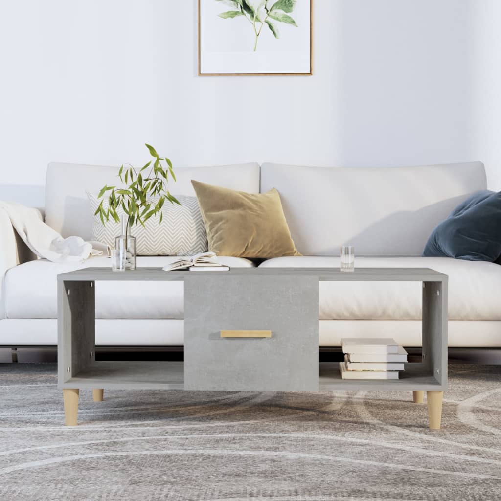 Berkfield Coffee Table Concrete Grey 102x50x40 cm Engineered Wood