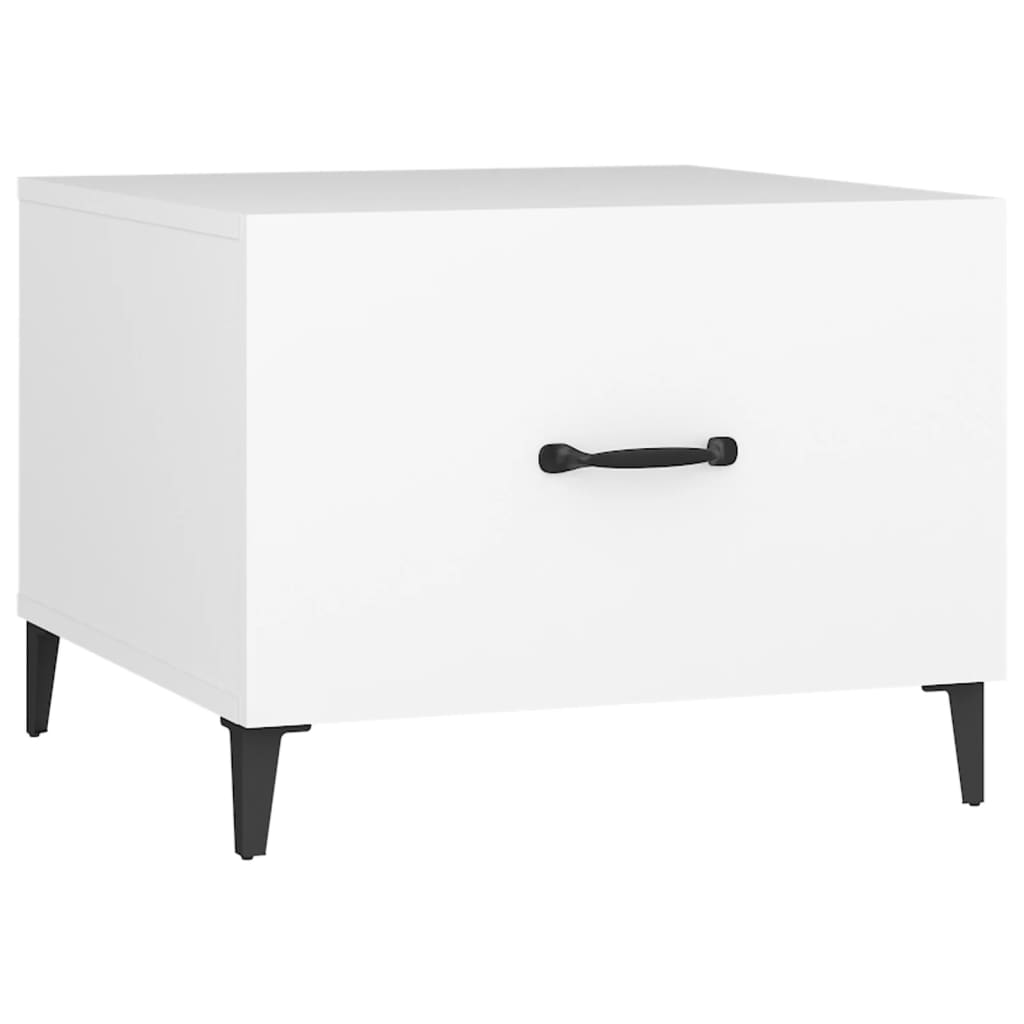 Berkfield Coffee Table with Metal Legs 2 pcs White 50x50x40 cm