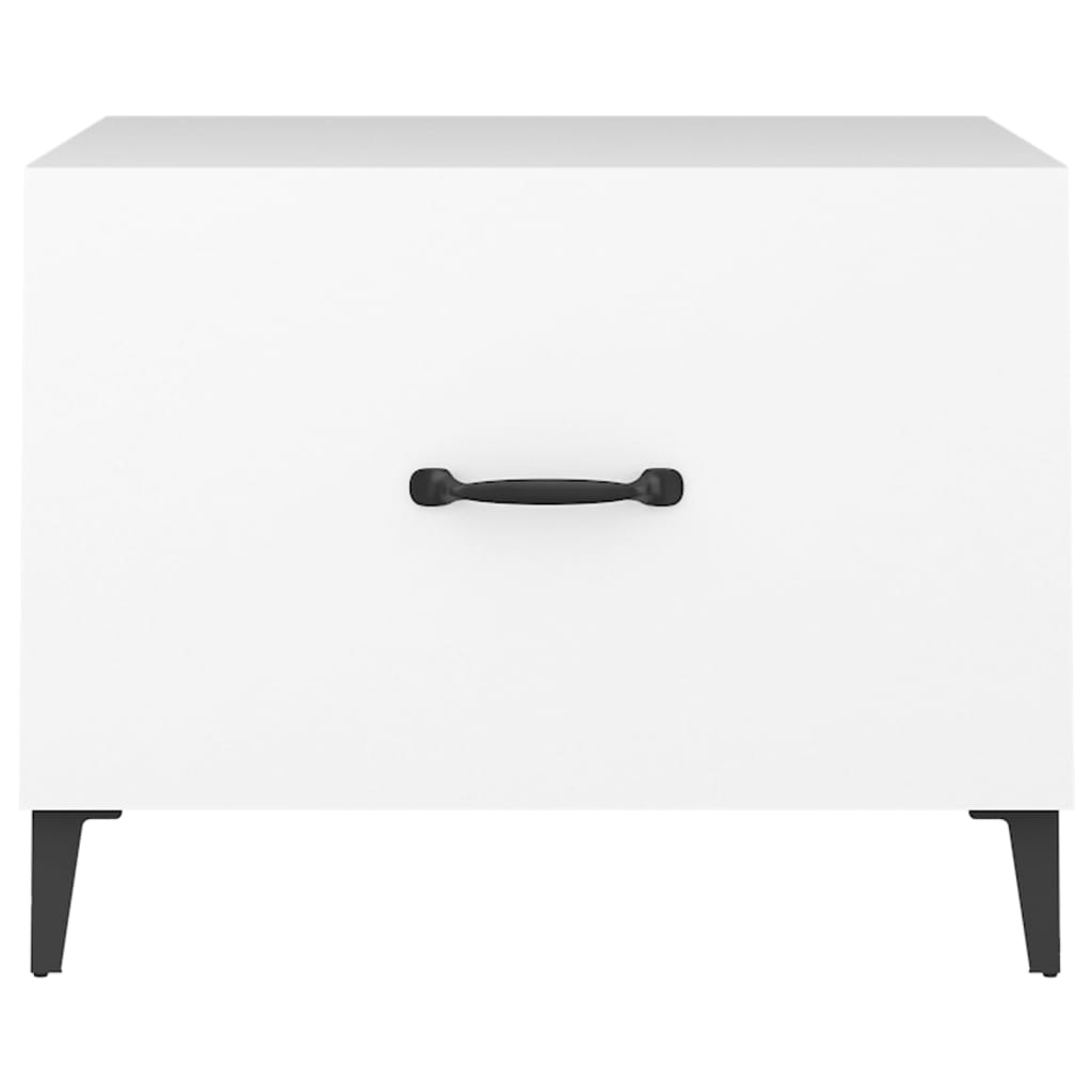 Berkfield Coffee Table with Metal Legs 2 pcs White 50x50x40 cm
