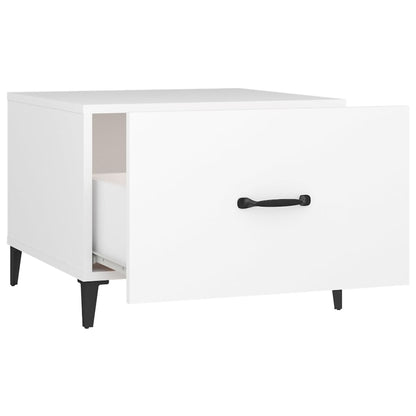 Berkfield Coffee Table with Metal Legs 2 pcs White 50x50x40 cm