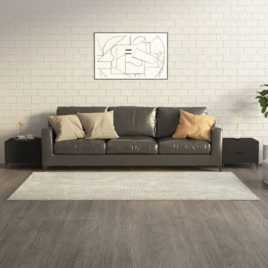 Berkfield Coffee Table with Metal Legs 2 pcs Black 50x50x40 cm