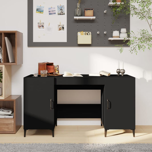 Berkfield Desk Black 140x50x75 cm Engineered Wood