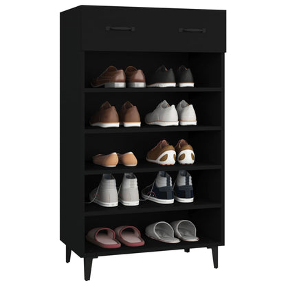 Berkfield Shoe Cabinet Black 60x35x105 cm Engineered Wood