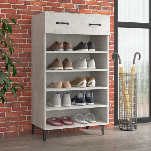 Berkfield Shoe Cabinet Concrete Grey 60x35x105 cm Engineered Wood
