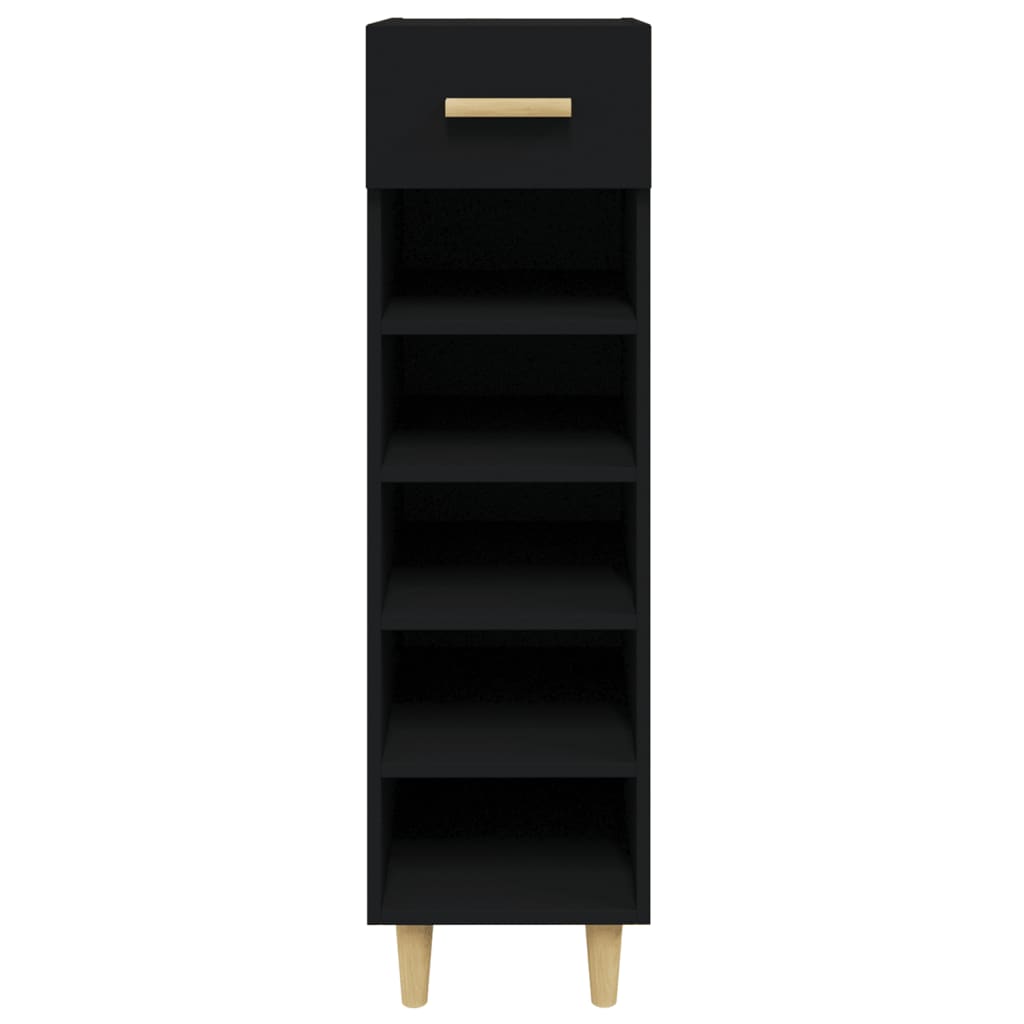 Berkfield Shoe Cabinet Black 30x35x105 cm Engineered Wood