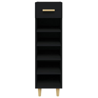 Berkfield Shoe Cabinet Black 30x35x105 cm Engineered Wood