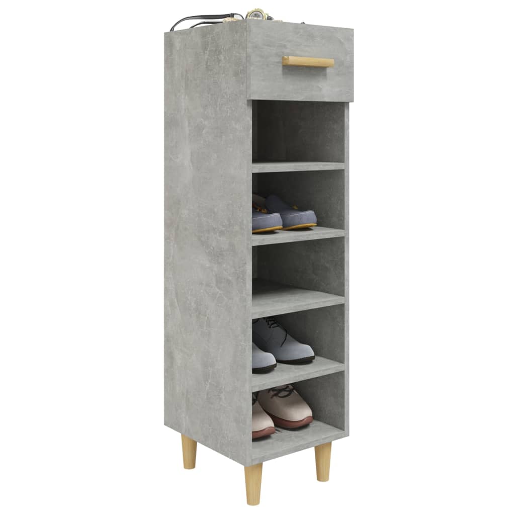 Berkfield Shoe Cabinet Concrete Grey 30x35x105 cm Engineered Wood