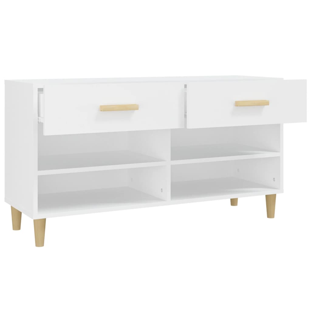 Berkfield Shoe Cabinet White 102x35x55 cm Engineered Wood