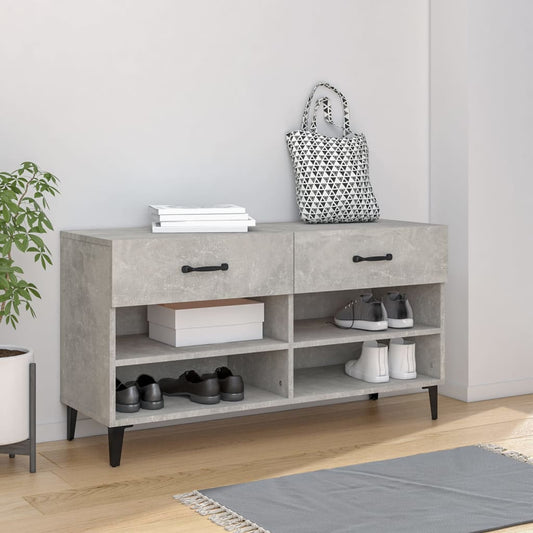Berkfield Shoe Cabinet Concrete Grey 102x35x55 cm Engineered Wood