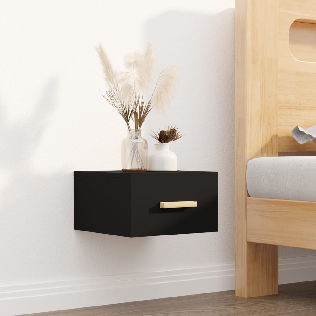 Berkfield Wall-mounted Bedside Cabinet Black 35x35x20 cm