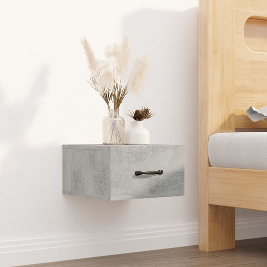 Berkfield Wall-mounted Bedside Cabinet Concrete Grey 35x35x20 cm