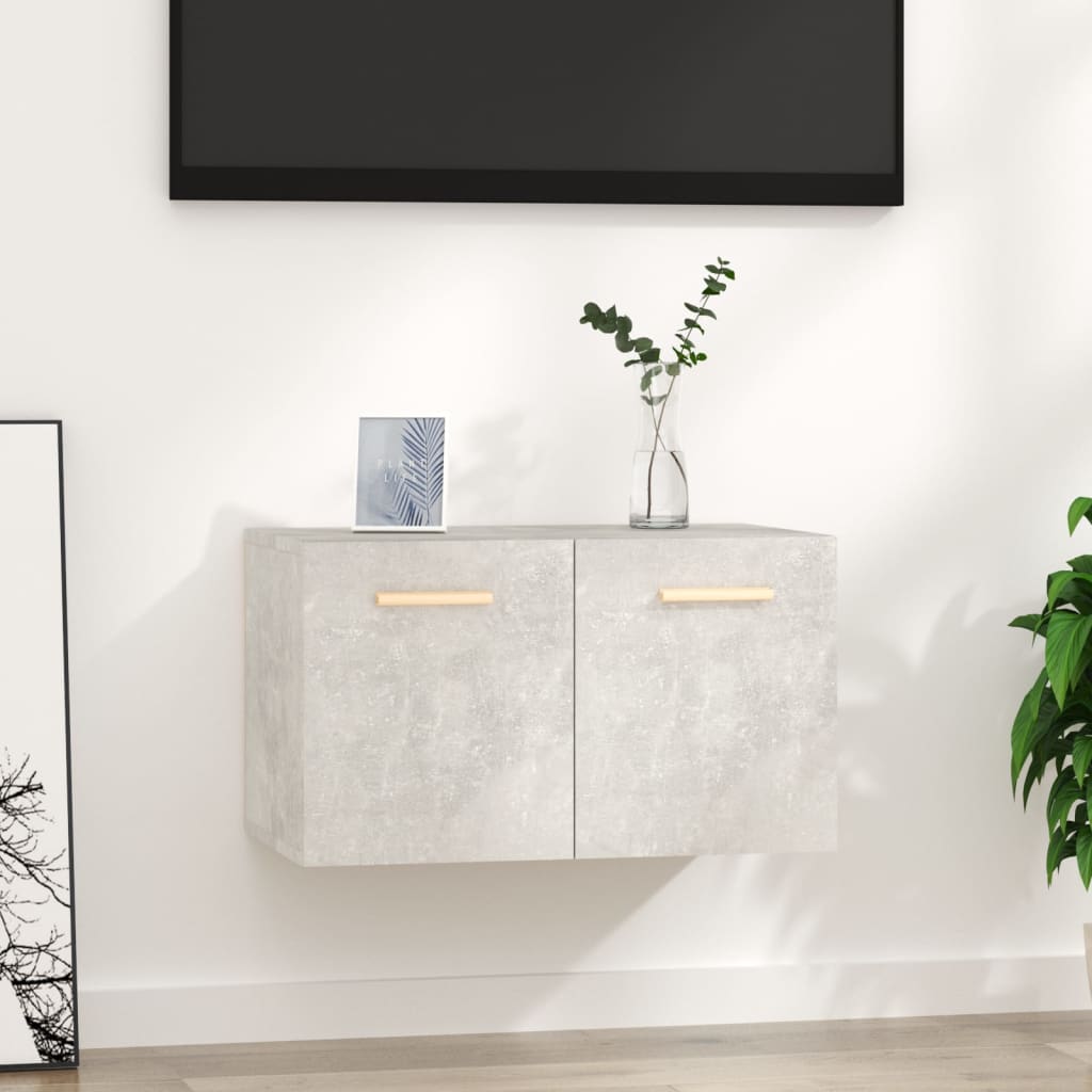 Berkfield Wall Cabinet Concrete Grey 60x36.5x35 cm Engineered Wood