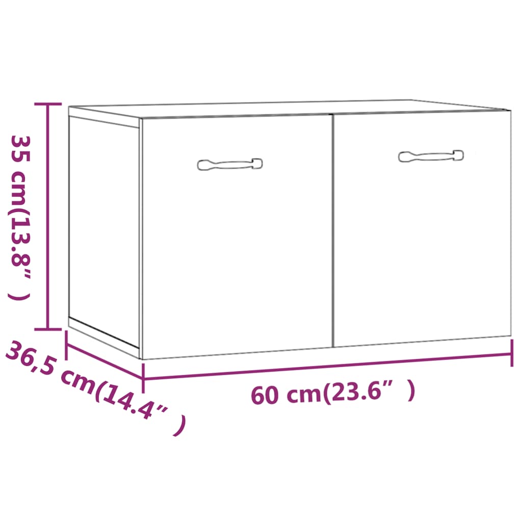 Berkfield Wall Cabinet Sonoma Oak 60x36.5x35 cm Engineered Wood