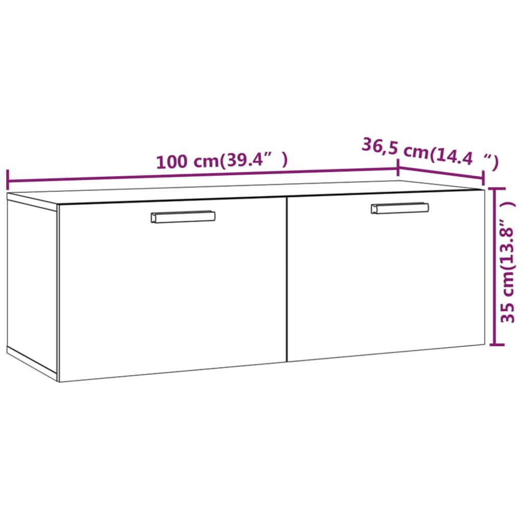 Berkfield Wall Cabinet Sonoma Oak 100x36.5x35 cm Engineered Wood