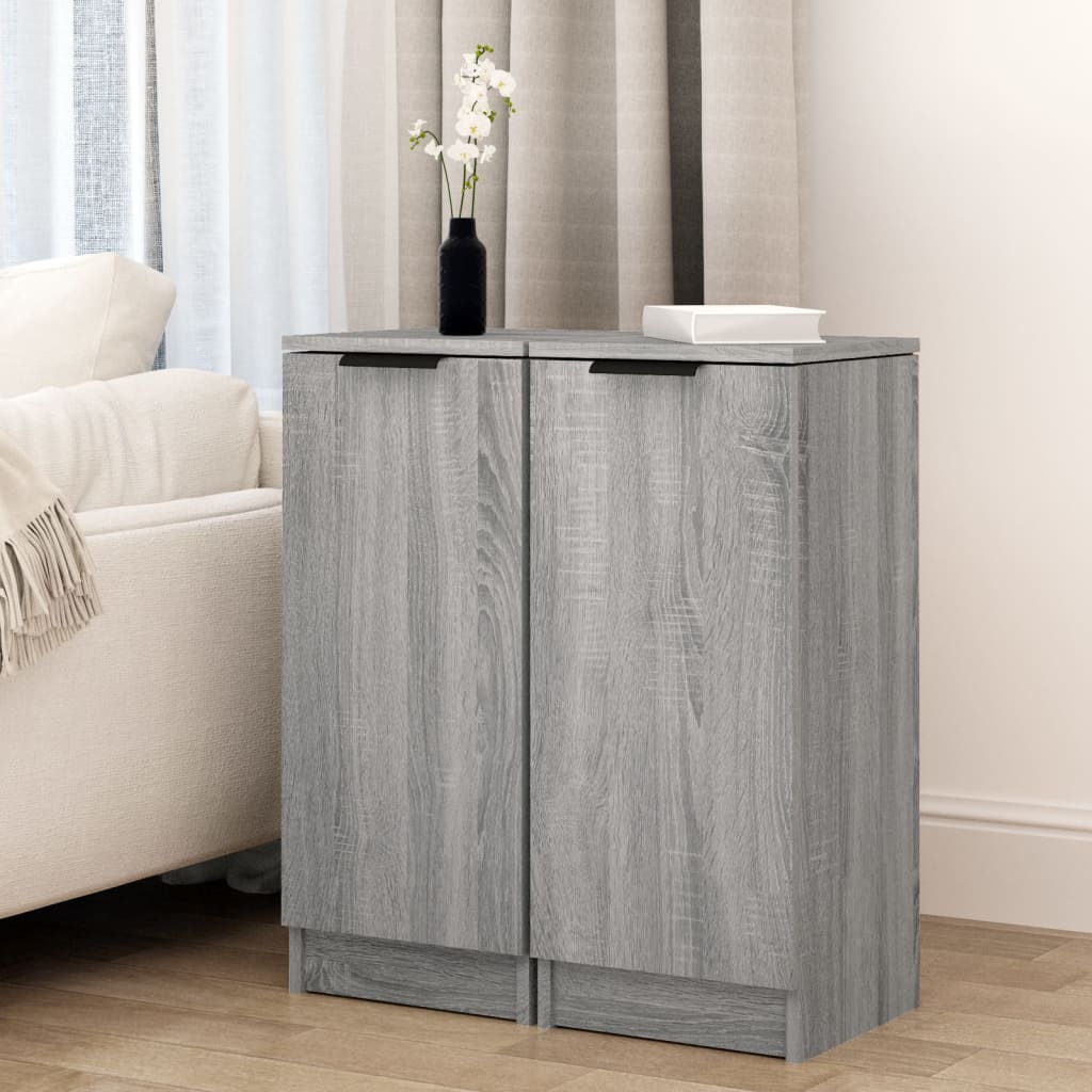 Berkfield Sideboards 2 pcs Grey Sonoma 30x30x70 cm Engineered Wood