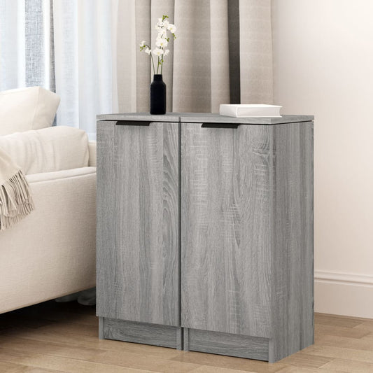 Berkfield Sideboards 2 pcs Grey Sonoma 30x30x70 cm Engineered Wood