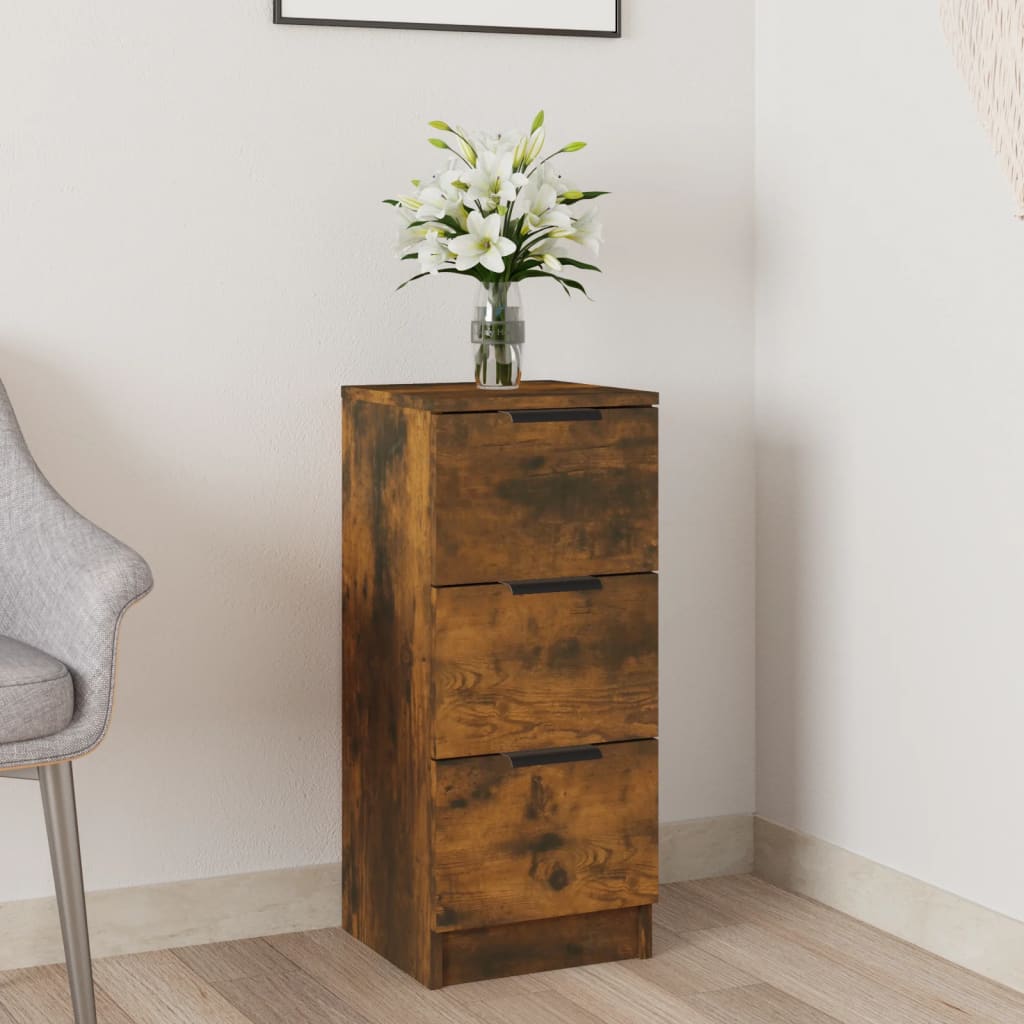 Berkfield Sideboard Smoked Oak 30x30x70 cm Engineered Wood