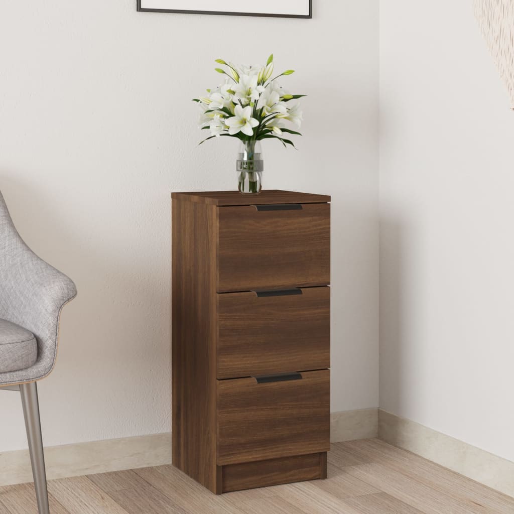Berkfield Sideboard Brown Oak 30x30x70 cm Engineered Wood