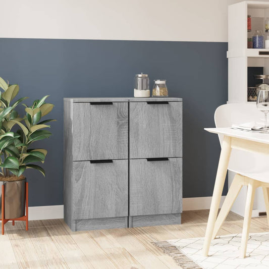 Berkfield Sideboards 2 pcs Grey Sonoma 30x30x70 cm Engineered Wood