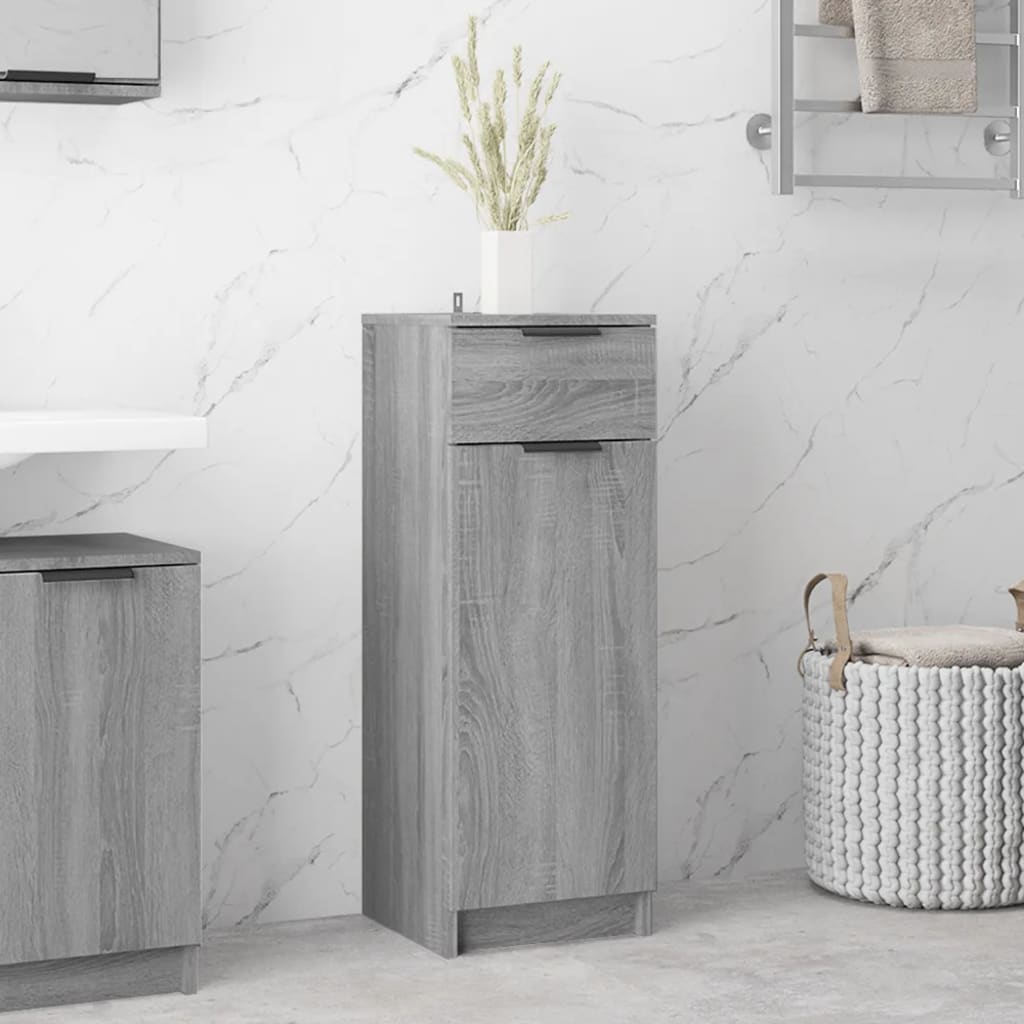 Berkfield Bathroom Cabinet Grey Sonoma 32x34x90 cm Engineered Wood