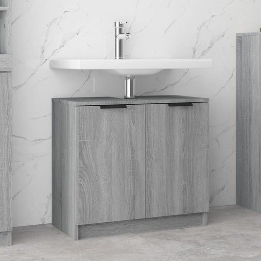 Berkfield Bathroom Cabinet Grey Sonoma 64.5x33.5x59 cm Engineered Wood