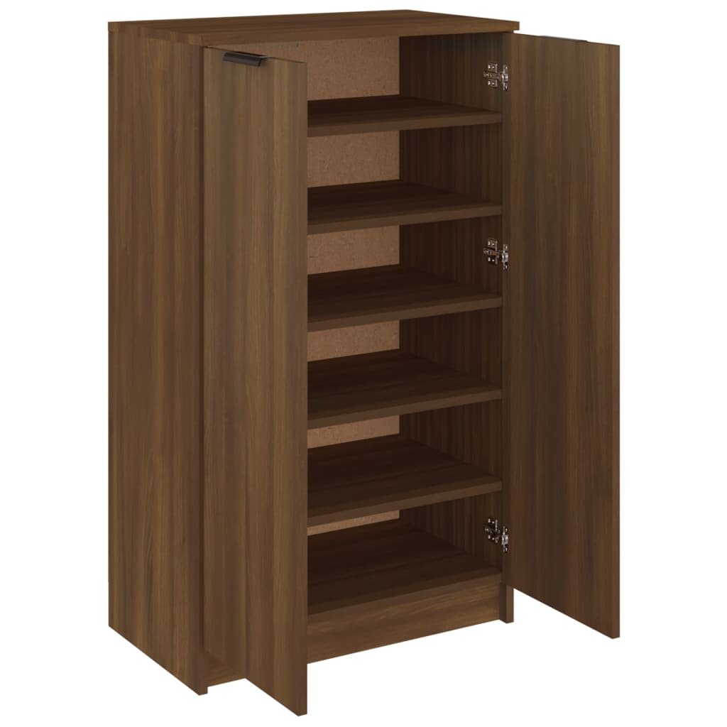 Berkfield Shoe Cabinet Brown Oak 59x35x100 cm Engineered Wood