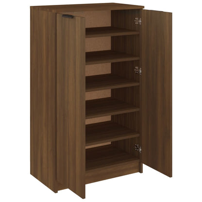 Berkfield Shoe Cabinet Brown Oak 59x35x100 cm Engineered Wood