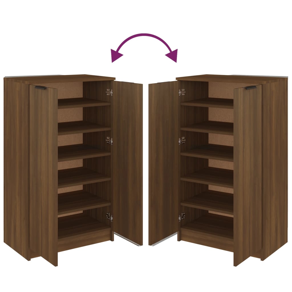Berkfield Shoe Cabinet Brown Oak 59x35x100 cm Engineered Wood