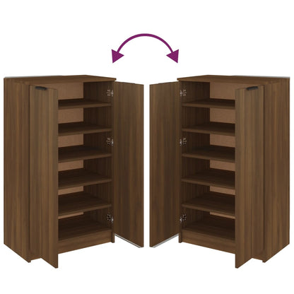 Berkfield Shoe Cabinet Brown Oak 59x35x100 cm Engineered Wood