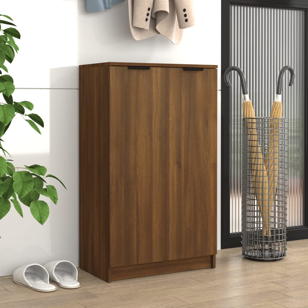 Berkfield Shoe Cabinet Brown Oak 59x35x100 cm Engineered Wood