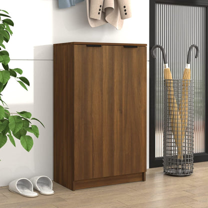 Berkfield Shoe Cabinet Brown Oak 59x35x100 cm Engineered Wood