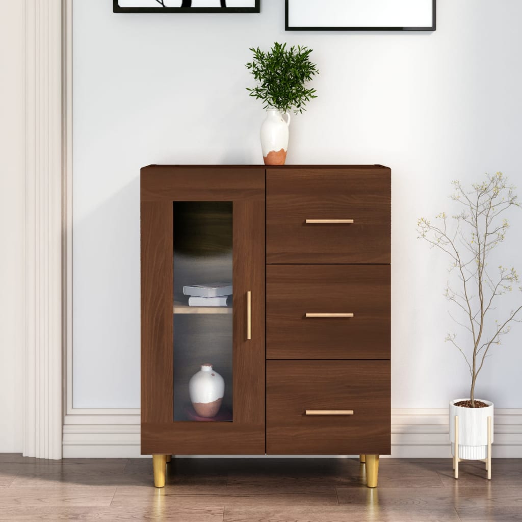 Berkfield Sideboard Brown Oak 69,5x34x90 cm Engineered Wood