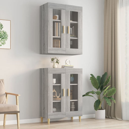 Berkfield Hanging Wall Cabinet Grey Sonoma 69.5x34x90 cm