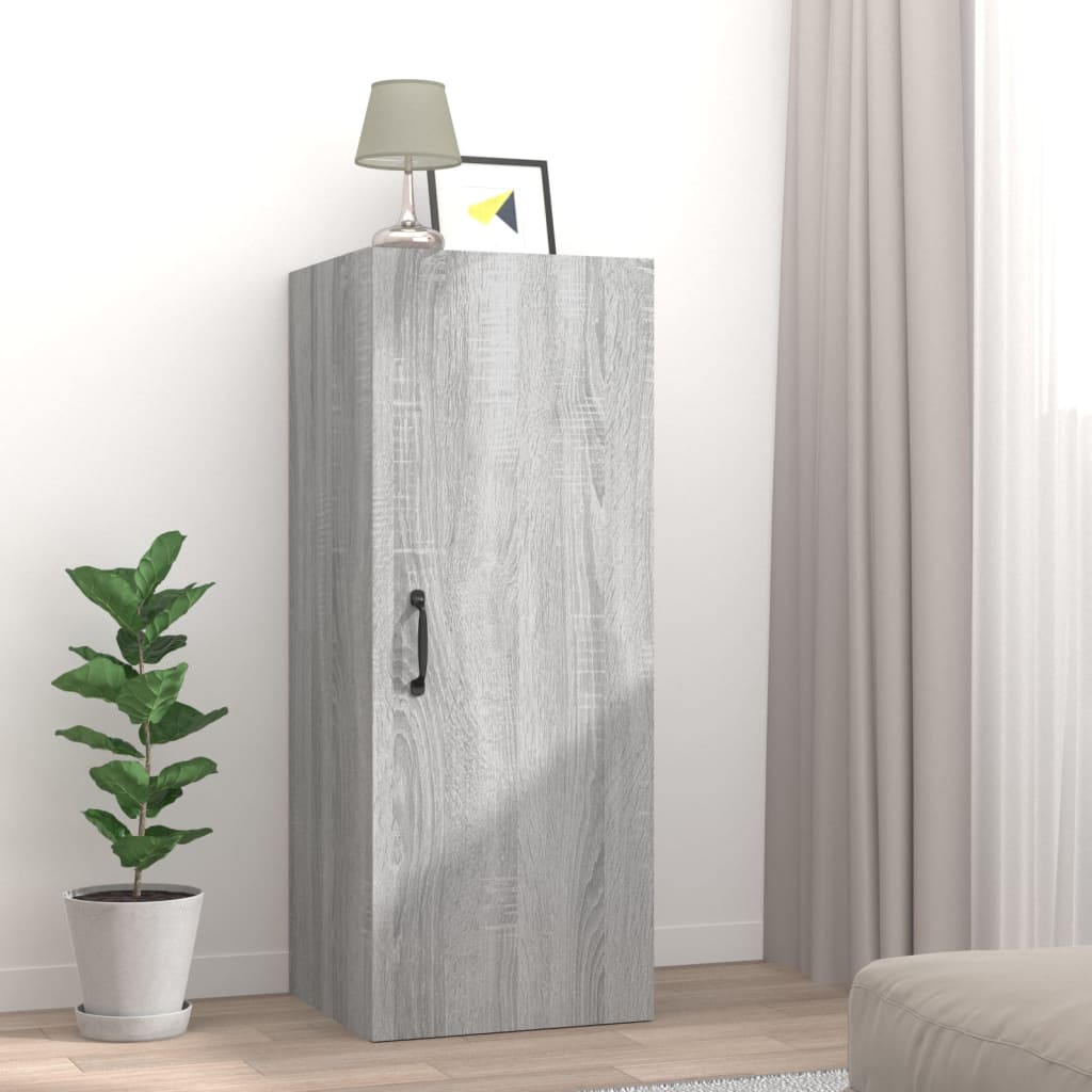 Berkfield Hanging Wall Cabinet Grey Sonoma 34.5x34x90 cm Engineered Wood