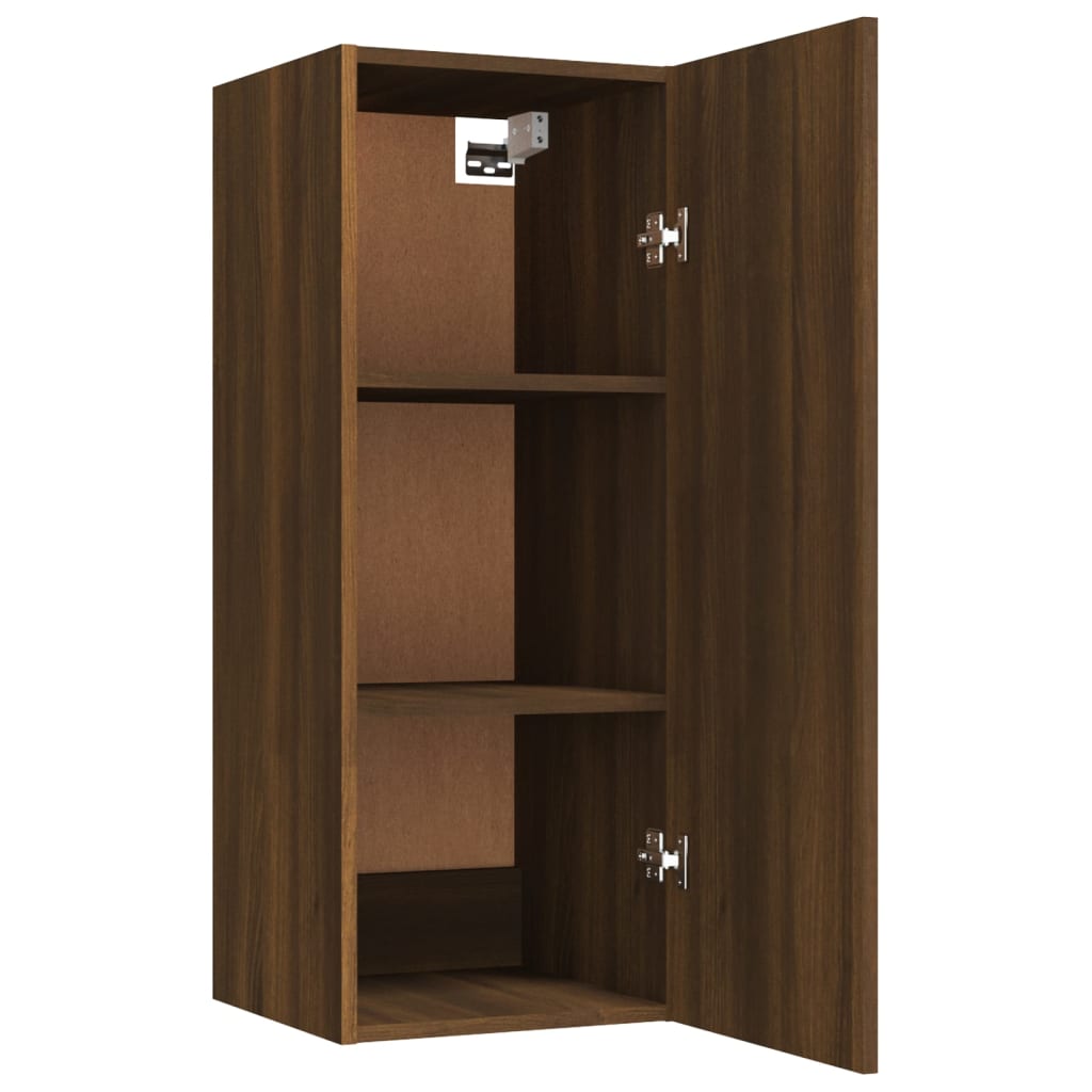 Berkfield Hanging Wall Cabinet Brown Oak 34.5x34x90 cm Engineered Wood