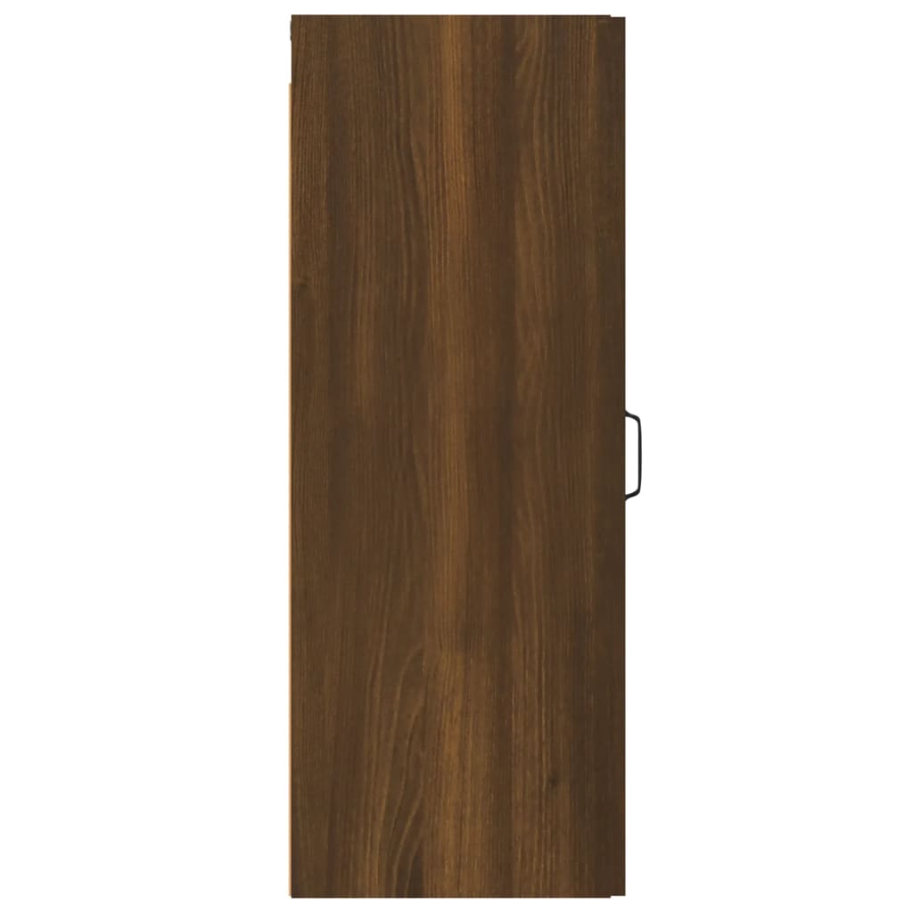 Berkfield Hanging Wall Cabinet Brown Oak 34.5x34x90 cm Engineered Wood