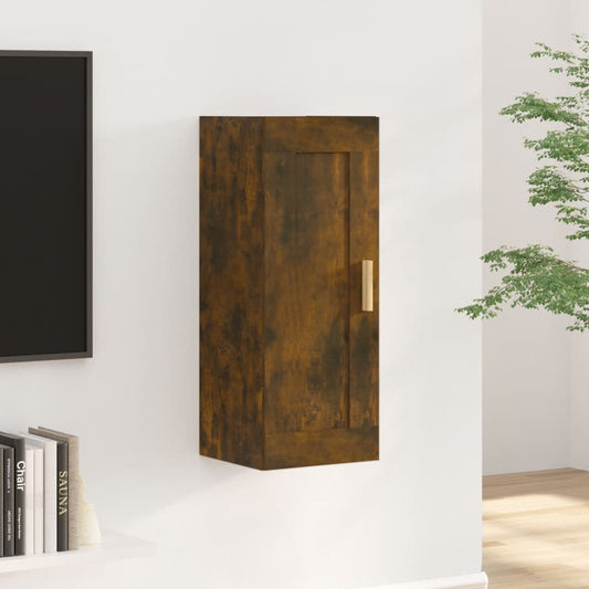 Berkfield Wall Cabinet Smoked Oak 35x34x90 cm Engineered Wood