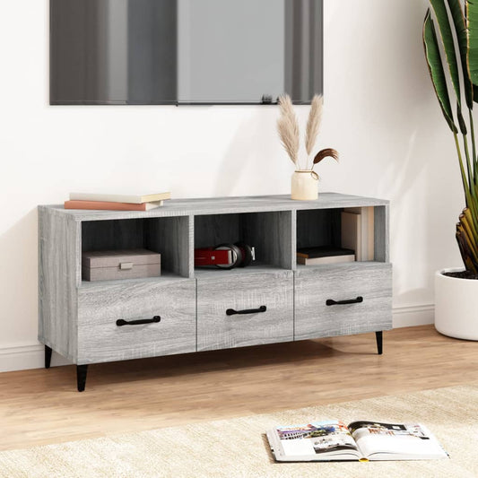 Berkfield TV Cabinet Grey Sonoma 102x35x50 cm Engineered Wood