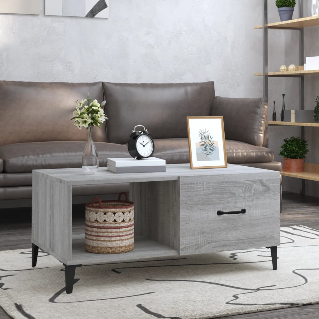 Berkfield Coffee Table Grey Sonoma 90x50x40 cm Engineered Wood