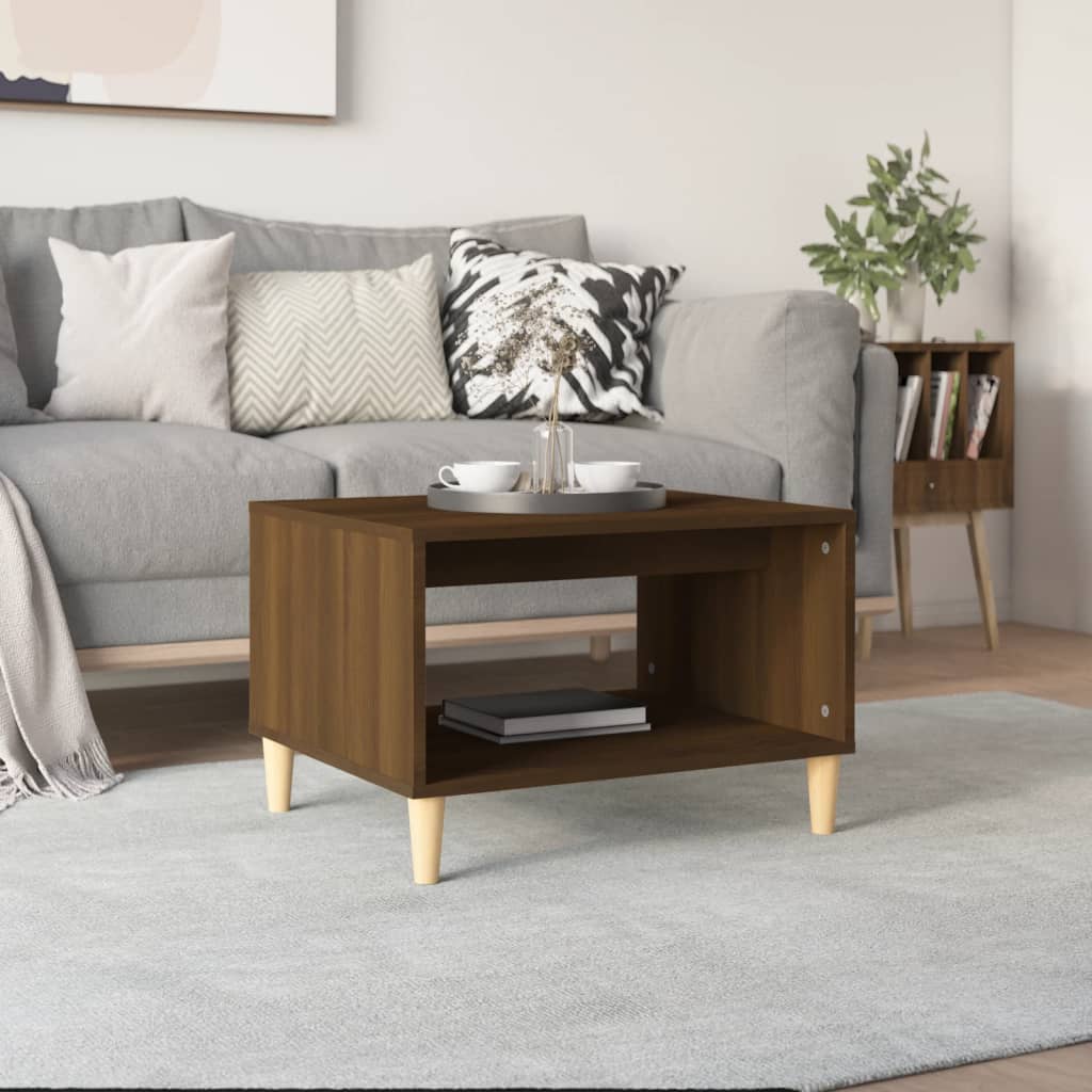 Berkfield Coffee Table Brown Oak 60x50x40 cm Engineered Wood