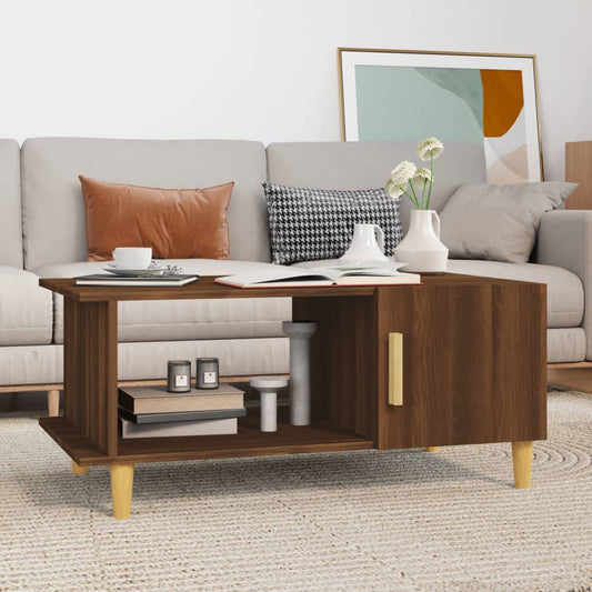 Berkfield Coffee Table Brown Oak 90x50x40 cm Engineered Wood