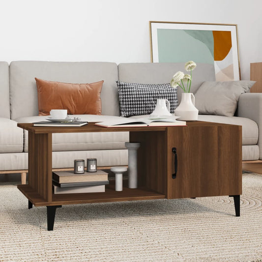 Berkfield Coffee Table Brown Oak 90x50x40 cm Engineered Wood