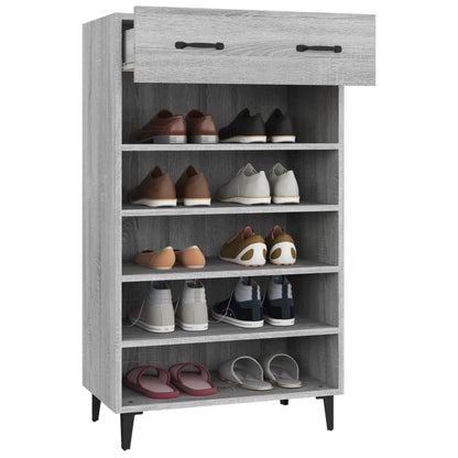 Berkfield Shoe Cabinet Grey Sonoma 60x35x105 cm Engineered Wood