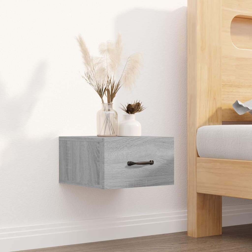 Berkfield Wall-mounted Bedside Cabinet Grey Sonoma 35x35x20 cm
