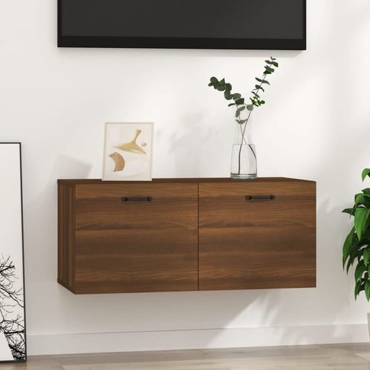 Berkfield Wall Cabinet Brown Oak 80x35x36,5 cm Engineered Wood