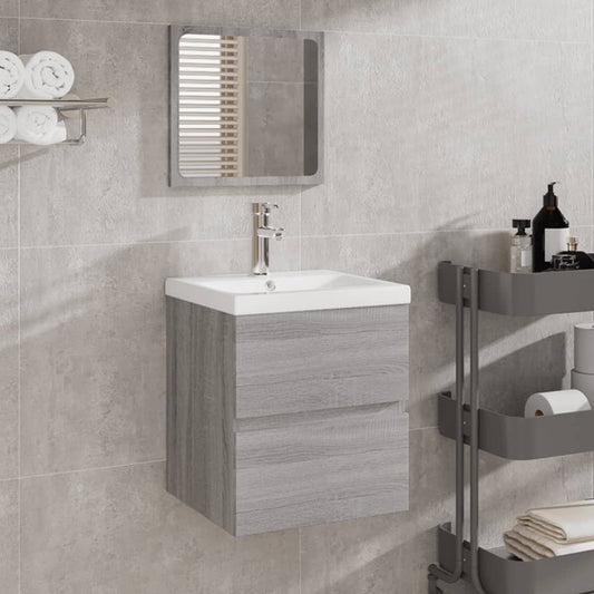 Berkfield Bathroom Cabinet with Mirror Grey Sonoma Engineered Wood