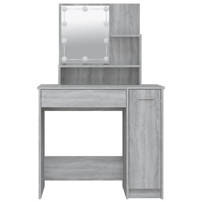 Berkfield Dressing Table with LED Grey Sonoma 86.5x35x136 cm