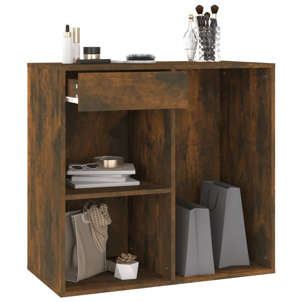 Berkfield Cosmetic Cabinet Smoked Oak 80x40x75 cm Engineered Wood